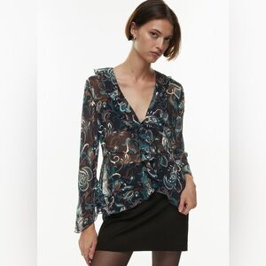 Aritzia-Wilfred Faro, sheer blouse, size L.
